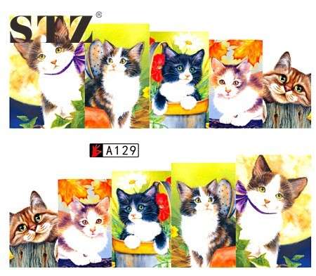 WATER TRANSFER NAIL ART DECAL - CATS