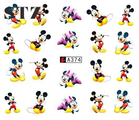WATER TRANSFER NAIL ART DECAL - MICKEY & MINNIE MOUSE