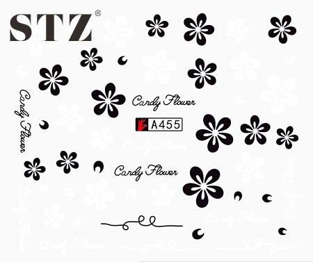 WATER TRANSFER NAIL ART DECAL - FLOWER/WORDS