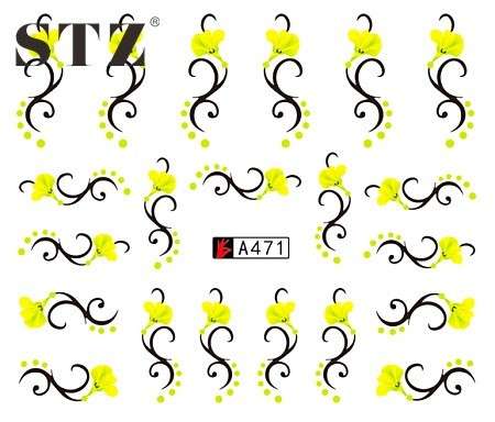 WATER TRANSFER NAIL ART DECAL - FLOWERS TWIRLS & SWIRLS