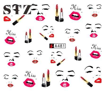 WATER TRANSFER NAIL ART DECAL - LIPS