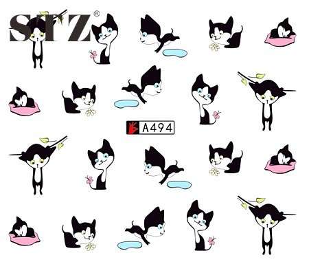 WATER TRANSFER NAIL ART DECAL - CATS