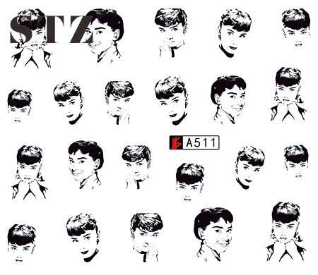 WATER TRANSFER NAIL ART DECAL - VINTAGE FACES