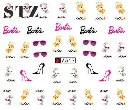 WATER TRANSFER NAIL ART DECAL - BARBIE