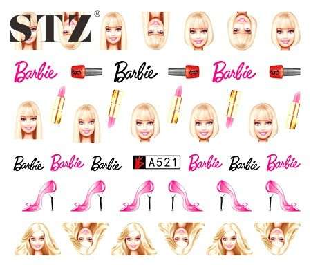 WATER TRANSFER NAIL ART DECAL - BARBIE