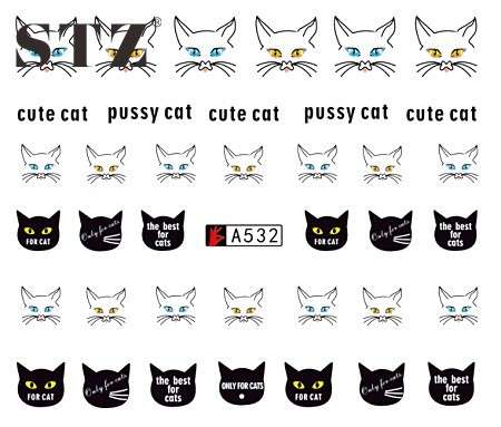 WATER TRANSFER NAIL ART DECAL - CATS