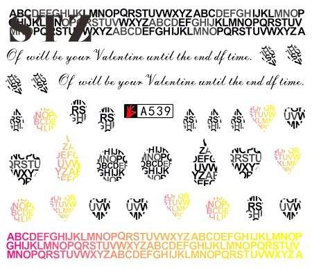 WATER TRANSFER NAIL ART DECAL - WORDS