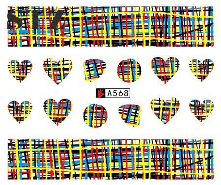 WATER TRANSFER NAIL ART DECAL - HEARTS