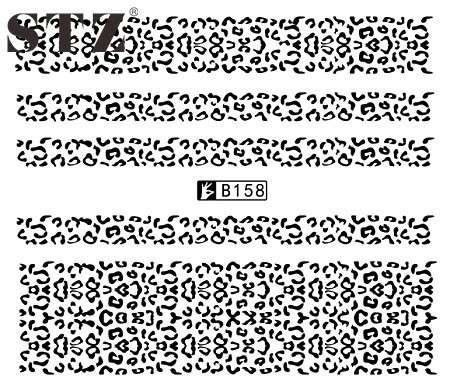 2 X WATER TRANSFER NAIL ART DECALS  - BLACK & WHITE SET