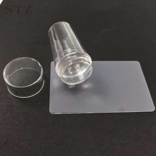 NAIL ART STAMPER AND SCRAPER WITH CAP (CLEAR)