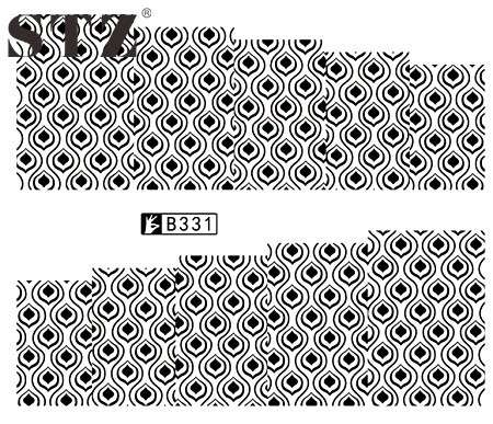 2 X WATER TRANSFER NAIL ART DECALS  - BLACK & WHITE SET