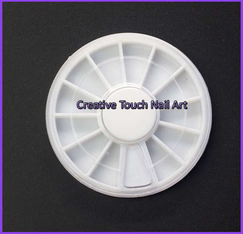 EMPTY NAIL ART STORAGE WHEEL - WHITE (6 cm DIAMETER)