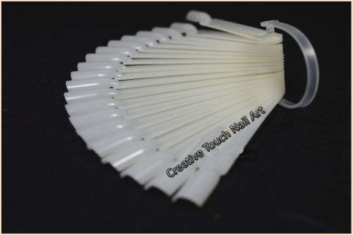 Nail Art Tips Fan Display Practice Tool - 20Tips - Natural Swatches