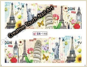 WATER TRANSFER NAIL ART DECAL - VINTAGE & TOWERS