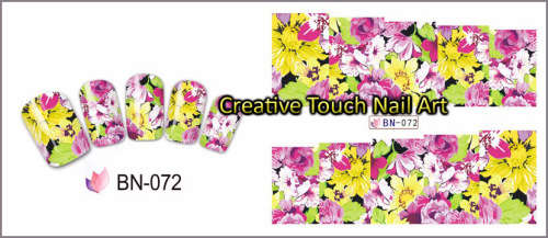 WATER TRANSFER NAIL ART DECAL - FLOWERS