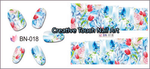 WATER TRANSFER NAIL ART DECAL - FLOWERS