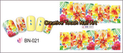 WATER TRANSFER NAIL ART DECAL - FLOWERS