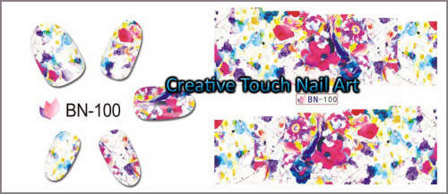 WATER TRANSFER NAIL ART DECAL - COLOR BURST