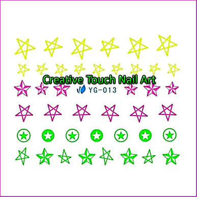 WATER TRANSFER NAIL ART DECAL - NEON