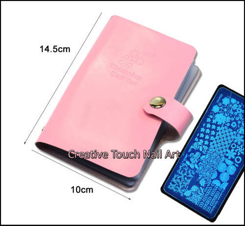 NAIL ART 6 X 12 CM LARGE STAMPING PLATE HOLDER - ROSE PINK