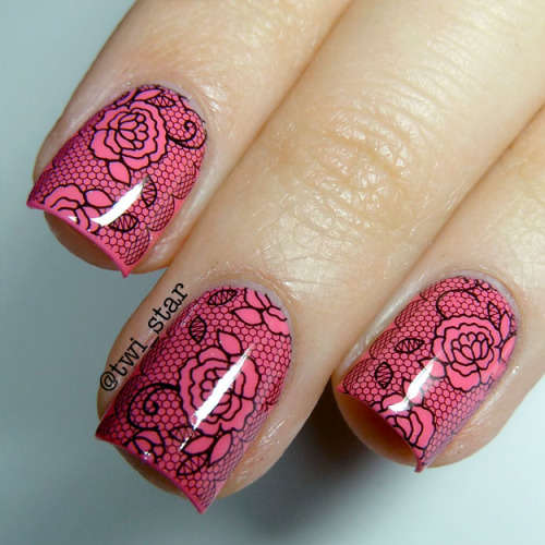 LARGE FULL COVER NAIL ART WATER DECAL - LACE STYLE (7 x 6.5 CM )