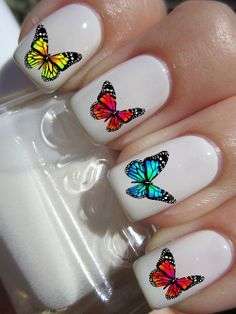 WATER TRANSFER NAIL ART DECAL - FLOWER/BUTTERFLY