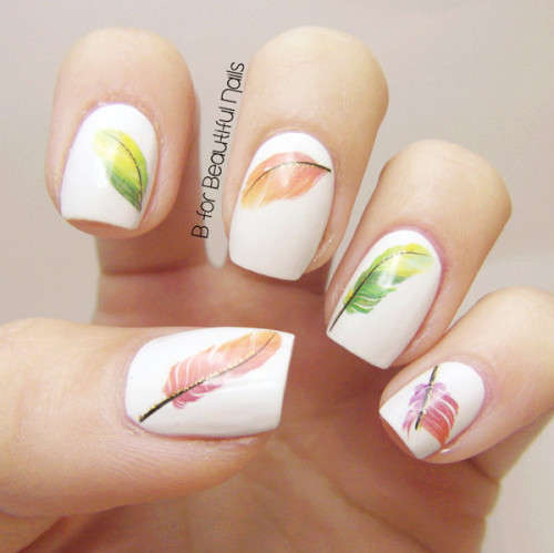 WATER TRANSFER NAIL ART DECAL - FEATHER
