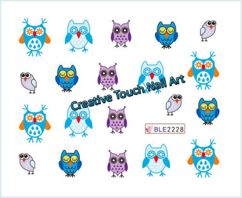 WATER TRANSFER NAIL ART DECAL - OWLS