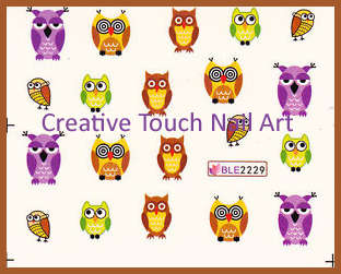 WATER TRANSFER NAIL ART DECAL - OWLS