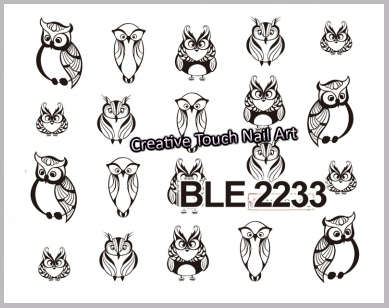 WATER TRANSFER NAIL ART DECAL - OWLS