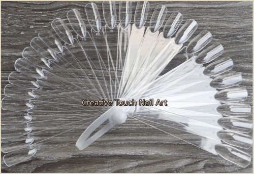 Nail Art Tips Fan Display Practice Tool - 32 Tips - Clear Swatch Sticks