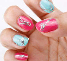 WATER TRANSFER NAIL ART DECAL - SILVER ZIP