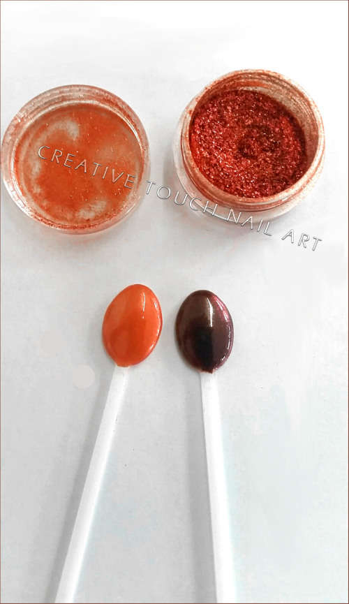 Nail Art Color Chrome Pigment Powder - 1g Jar - Brown/Red ***SALE***