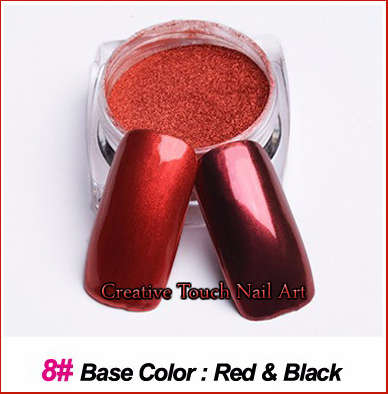 Nail Art Color Chrome Pigment Powder - 1g Jar - Brown/Red ***SALE***