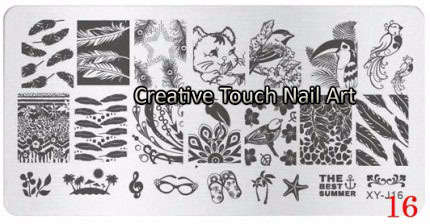 NAIL ART IMAGE STAMPING PLATE (XY-J SERIES) FEATHERS