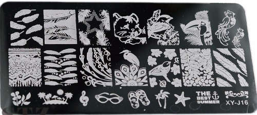 NAIL ART IMAGE STAMPING PLATE (XY-J SERIES) FEATHERS