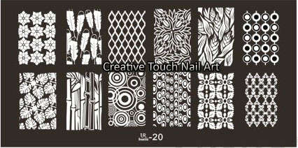 NAIL ART IMAGE STAMPING PLATE (UR - SERIES) FEATHERS