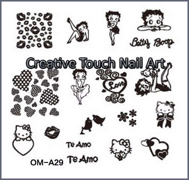NAIL ART SQUARE IMAGE STAMPING PLATE (OM-A-SERIES) - BETTY BOOB