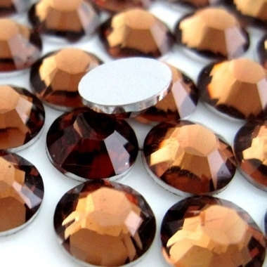 NAIL ART 1.5 mm ROUND RHINESTONES - COFFEE BROWN