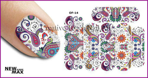 MAX SLIDERS - NAIL ART WATER SLIDER - COLOR ABSTRACT PAISLEY