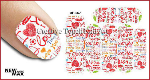 MAX SLIDERS - NAIL ART WATER SLIDER - I LOVE YOU