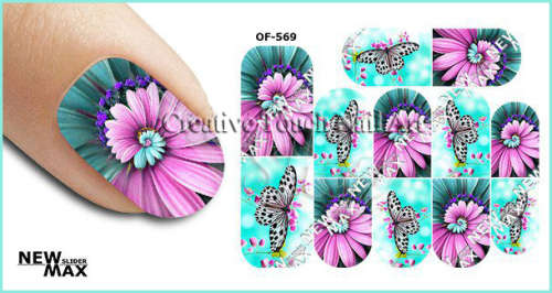 MAX SLIDERS - NAIL ART WATER SLIDER - FLOWER