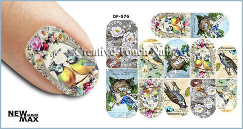 MAX SLIDERS - NAIL ART WATER SLIDER - BIRDS