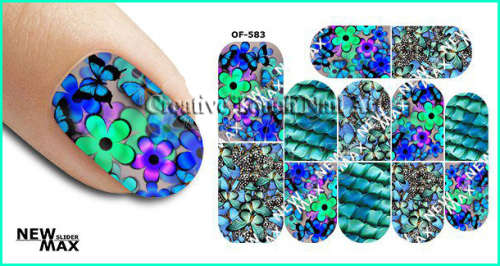 MAX SLIDERS - NAIL ART WATER SLIDER - FLOWER