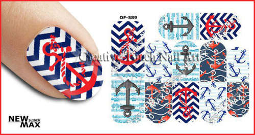MAX SLIDERS - NAIL ART WATER SLIDER - ANCHOR
