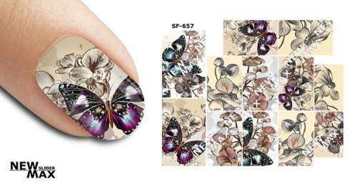 MAX SLIDERS - NAIL ART WATER SLIDER - BUTTERFLY