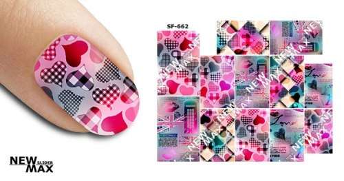 MAX SLIDERS - NAIL ART WATER SLIDER - HEARTS