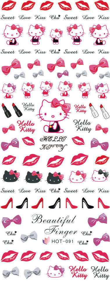 NAIL ART - WATER TRANSFER - HELLO KITTY