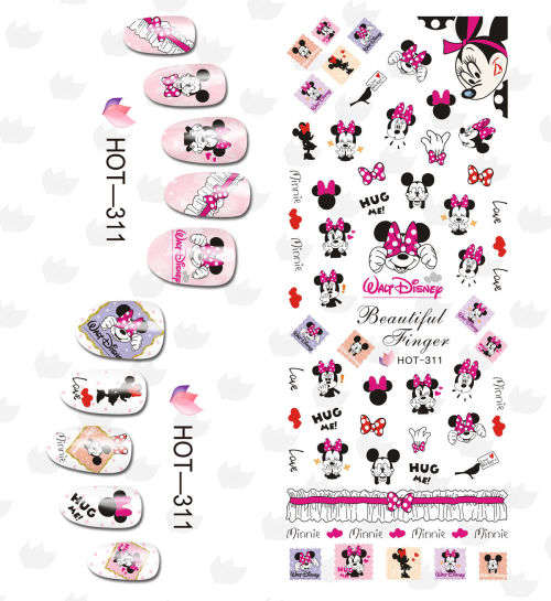 NAIL ART - WATER TRANSFER - MINNIE MOUSE