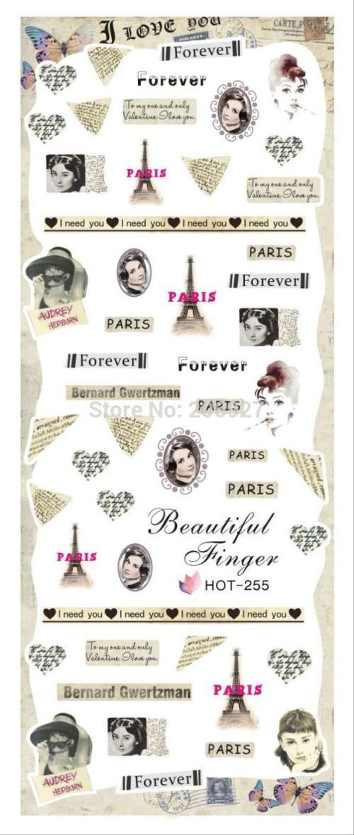 NAIL ART - WATER TRANSFER - PARIS